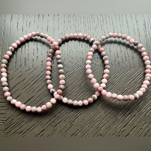 Pink zebra bracelet 4mm SIZE 6-8’